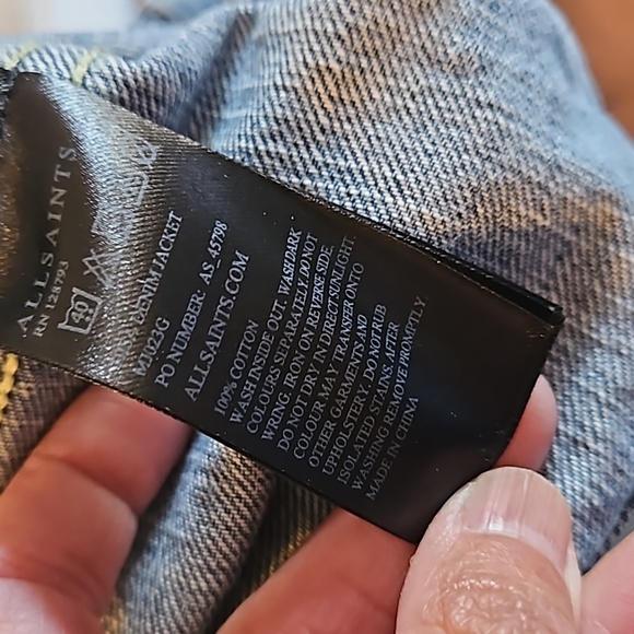 All Saints jean jacket size S - Picture 8 of 9